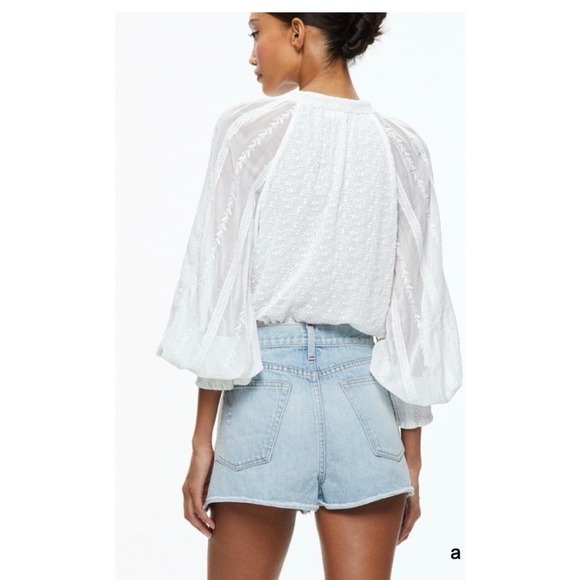 ALICE+OLIVIA Lang Embroidered Button Down Long Sleeve Blouse size Large NWT - Picture 3 of 14